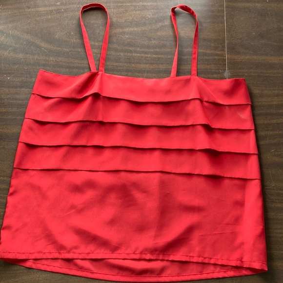 Philippe Marques Red Camisole with series of horizontal pleats in front. Size S - Picture 1 of 5